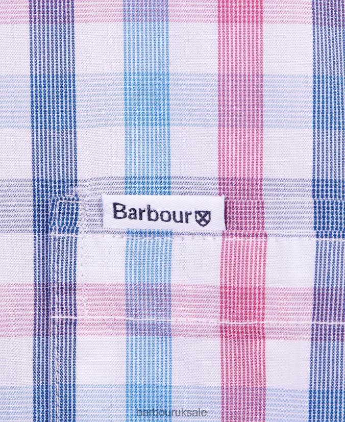 Longstone Short Sleeve Tailored Barbour Men R08LB6412 Clothing Sky Blue