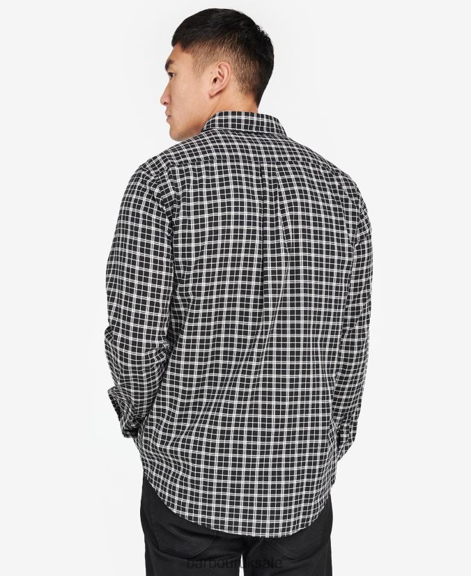 McCloud Checked Shirt Barbour Men R08LB6451 Clothing Black/Whisper White