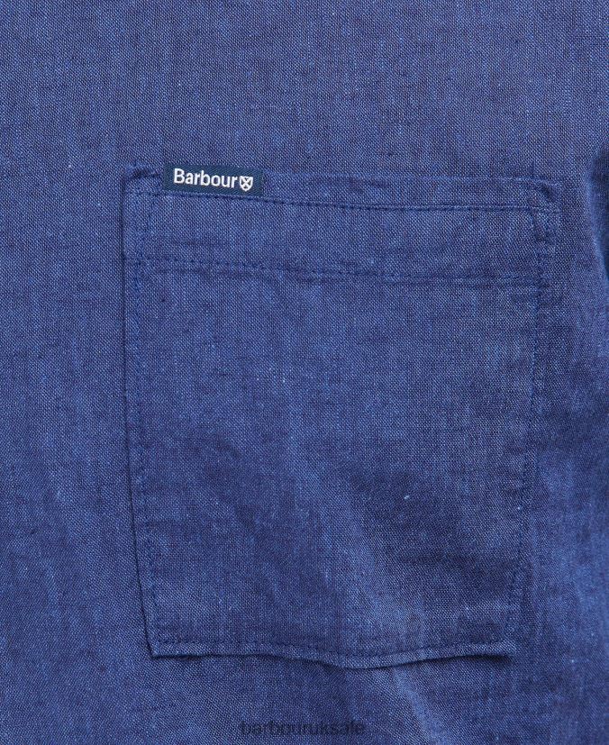 Nelson Short Sleeve Summer Shirt Barbour Men R08LB6295 Clothing Bleached Olive