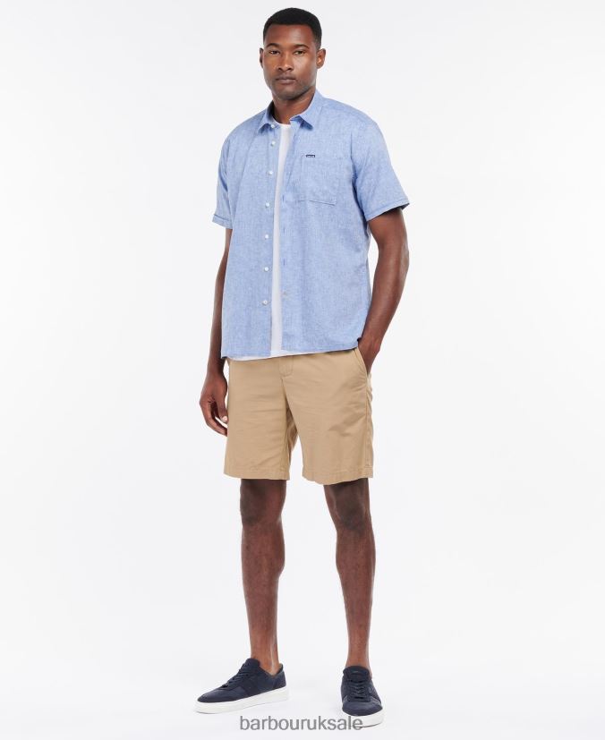 Nelson Short Sleeve Summer Shirt Barbour Men R08LB6308 Clothing White