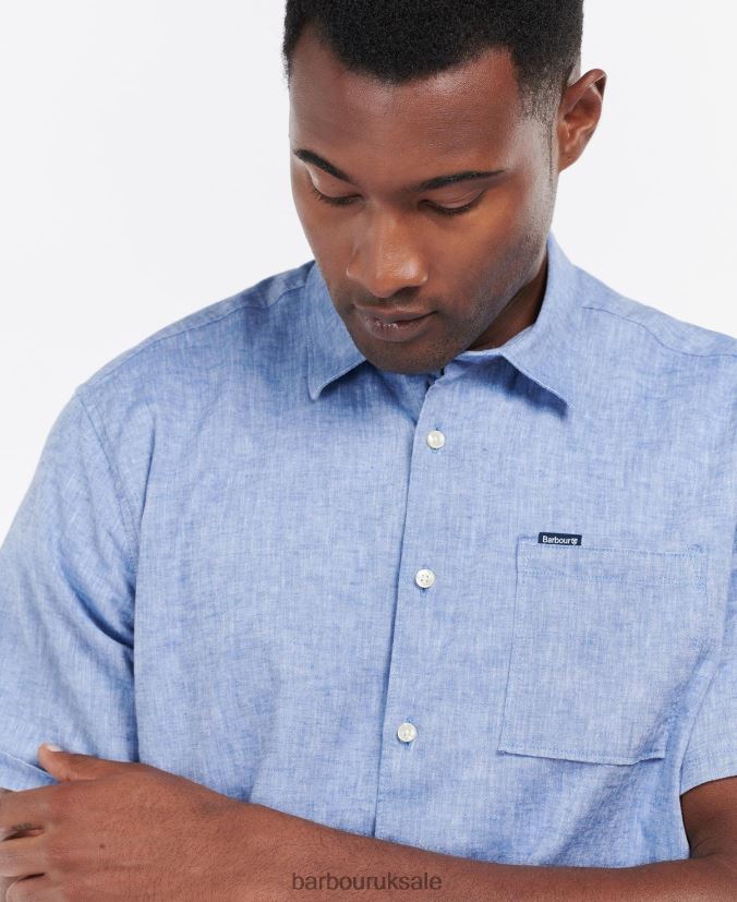 Nelson Short Sleeve Summer Shirt Barbour Men R08LB6308 Clothing White