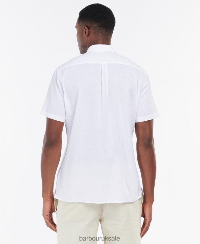 Nelson Short Sleeve Summer Shirt Barbour Men R08LB6325 Clothing White