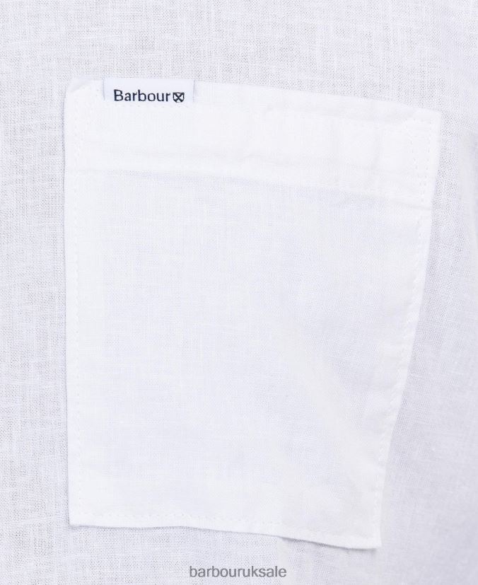 Nelson Short Sleeve Summer Shirt Barbour Men R08LB6325 Clothing White