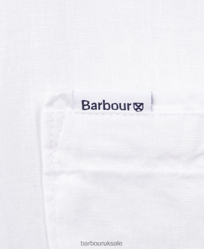 Nelson Short Sleeve Summer Shirt Barbour Men R08LB6325 Clothing White