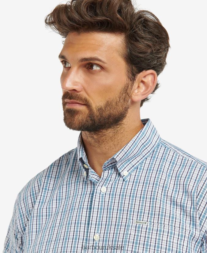Otterburn Regular Checked Shirt Barbour Men R08LB6414 Clothing Mid Blue
