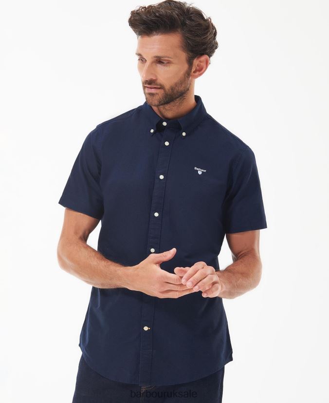 Oxford Short Sleeve Tailored Shirt Barbour Men R08LB6286 Clothing Sky