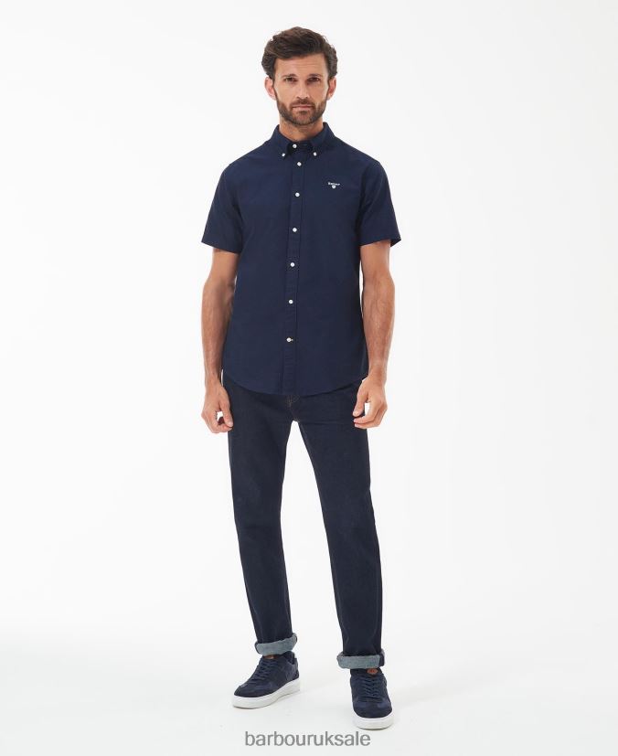 Oxford Short Sleeve Tailored Shirt Barbour Men R08LB6286 Clothing Sky