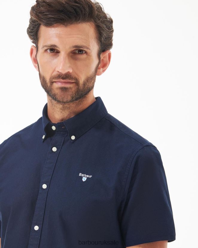 Oxford Short Sleeve Tailored Shirt Barbour Men R08LB6286 Clothing Sky