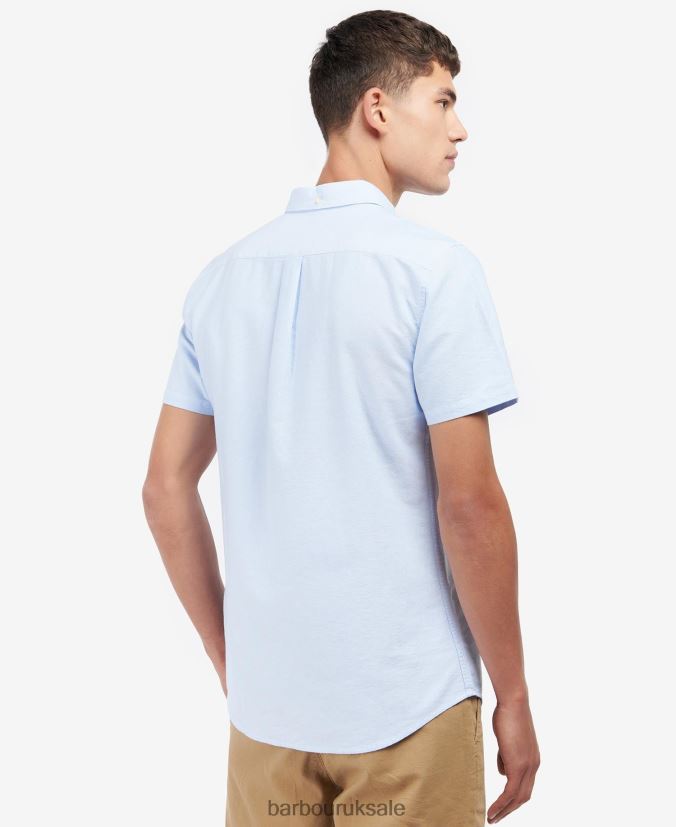 Oxford Short Sleeve Tailored Shirt Barbour Men R08LB6324 Clothing Sky