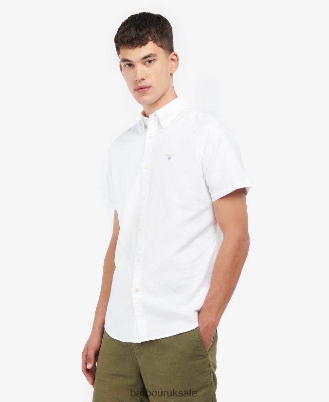 Oxford Short Sleeve Tailored Shirt Barbour Men R08LB6346 Clothing Sky