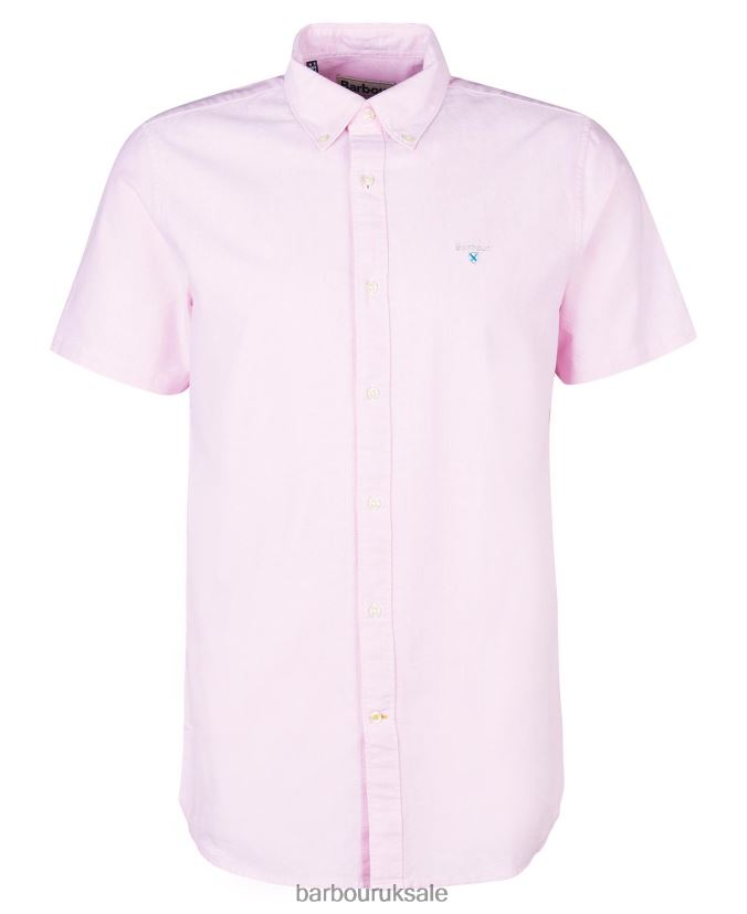 Oxford Short Sleeve Tailored Shirt Barbour Men R08LB6361 Clothing Sky