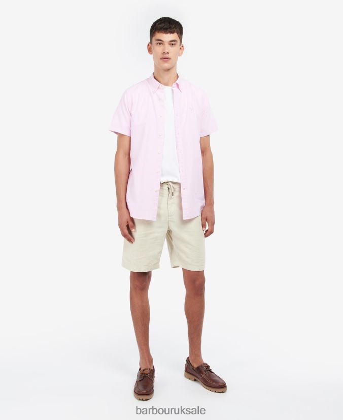 Oxford Short Sleeve Tailored Shirt Barbour Men R08LB6361 Clothing Sky