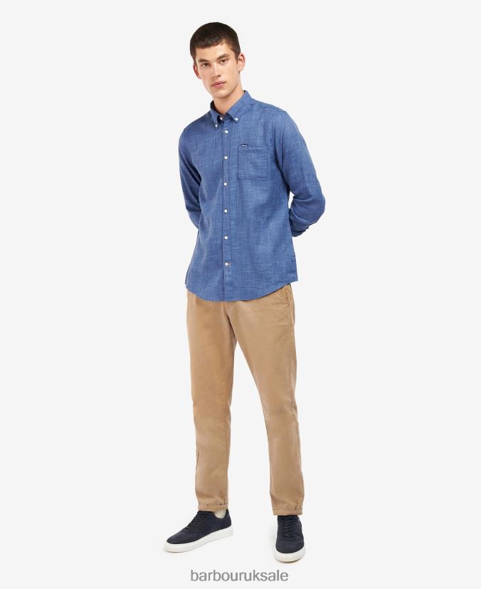 Ramport Tailored Shirt Barbour Men R08LB6388 Clothing Denim Blue