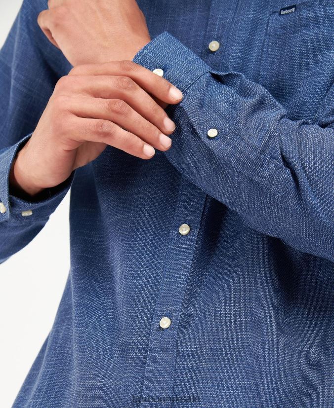 Ramport Tailored Shirt Barbour Men R08LB6388 Clothing Denim Blue