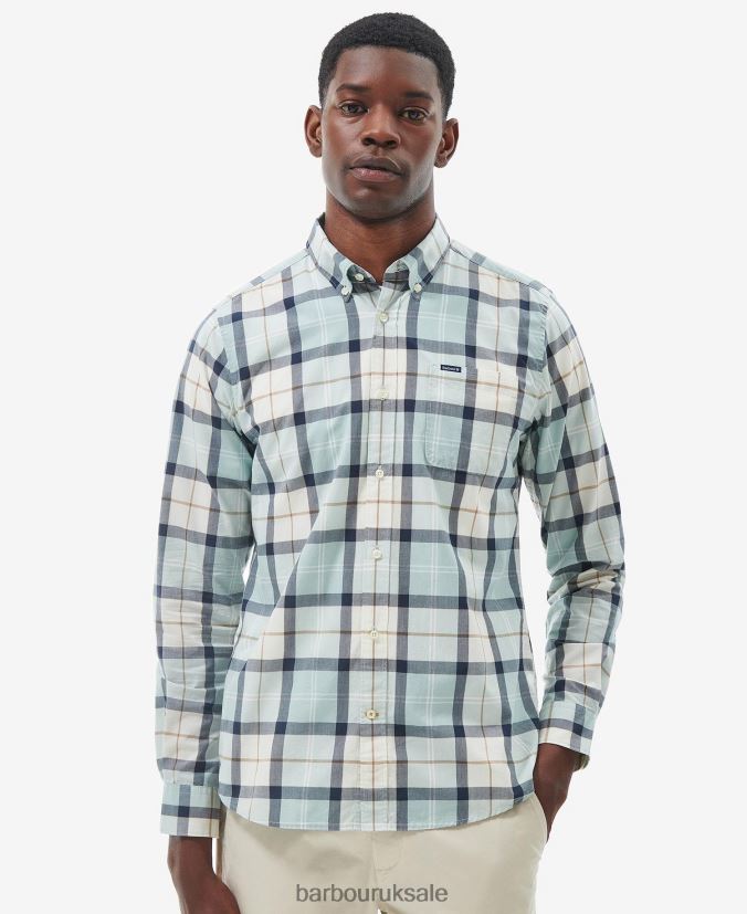 Rawley Tailored Shirt Barbour Men R08LB6323 Clothing Blue Chalk Tartan