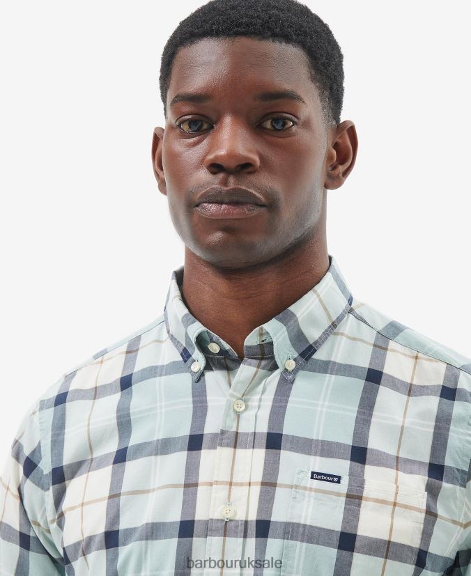 Rawley Tailored Shirt Barbour Men R08LB6323 Clothing Blue Chalk Tartan