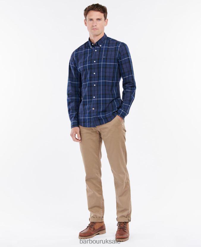 Sandwood Tailored Shirt Barbour Men R08LB6318 Clothing Inky Blue