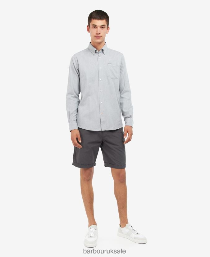 Seaham Tailored Shirt Barbour Men R08LB6506 Clothing Grey Marl