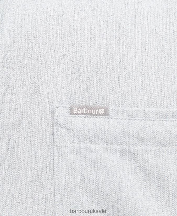 Seaham Tailored Shirt Barbour Men R08LB6506 Clothing Grey Marl
