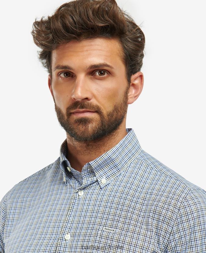 Stanhope Performance Checked Shirt Barbour Men R08LB6401 Clothing Stone
