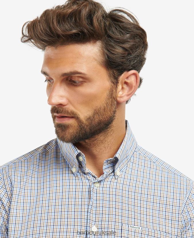 Stanhope Performance Checked Shirt Barbour Men R08LB6492 Clothing Stone