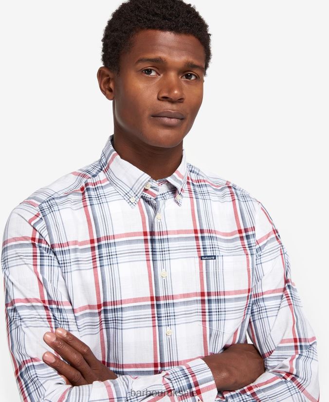 Sunhill Tailored Shirt Barbour Men R08LB6418 Clothing Classic Red