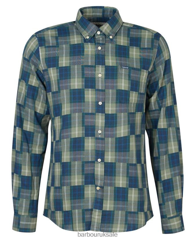 Tartan Patch Tailored Shirt Barbour Men R08LB6459 Clothing Amble Sand