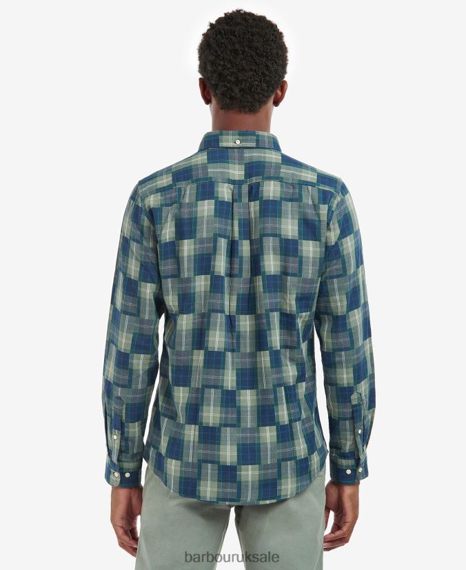 Tartan Patch Tailored Shirt Barbour Men R08LB6459 Clothing Amble Sand