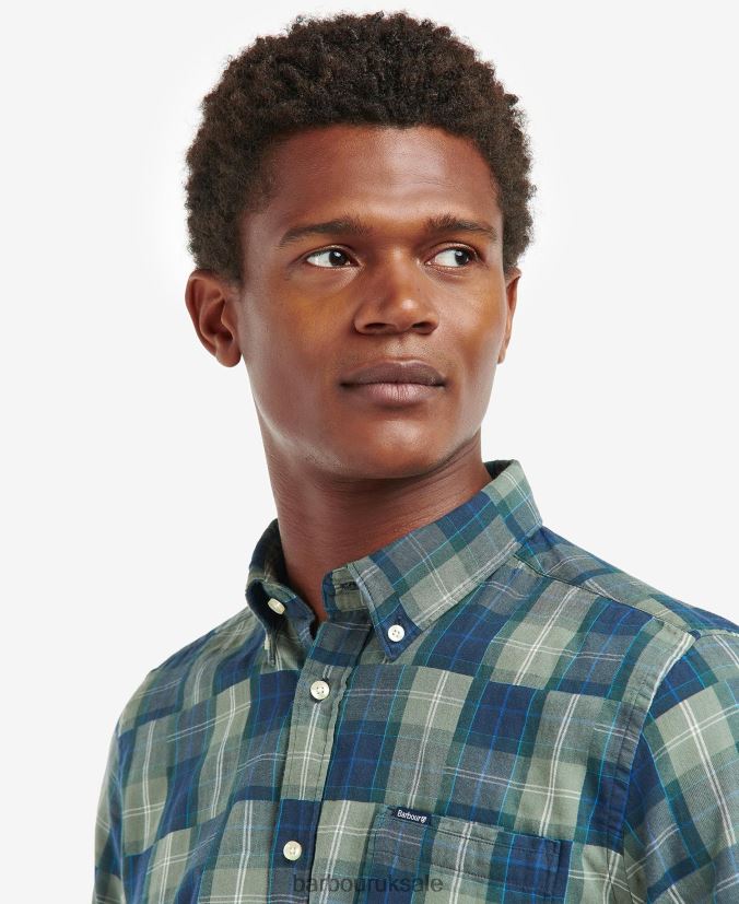 Tartan Patch Tailored Shirt Barbour Men R08LB6459 Clothing Amble Sand