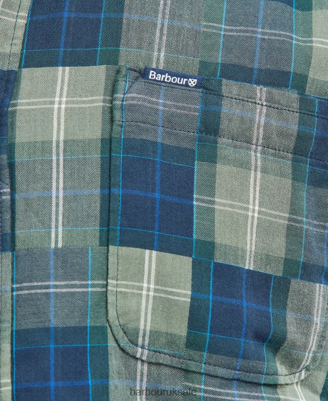 Tartan Patch Tailored Shirt Barbour Men R08LB6459 Clothing Amble Sand