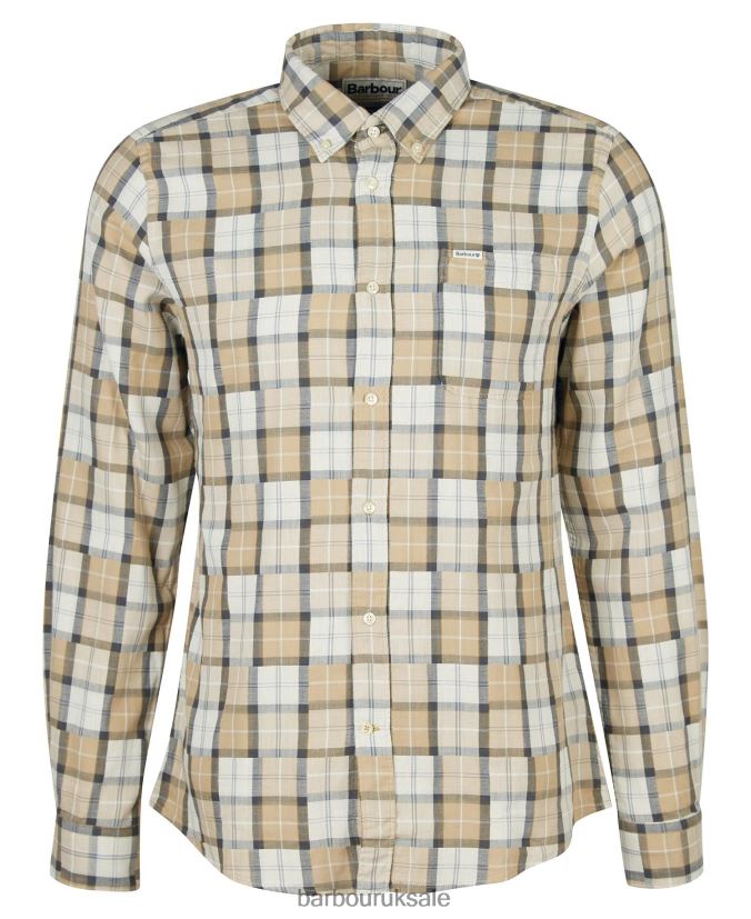 Tartan Patch Tailored Shirt Barbour Men R08LB6480 Clothing Amble Sand