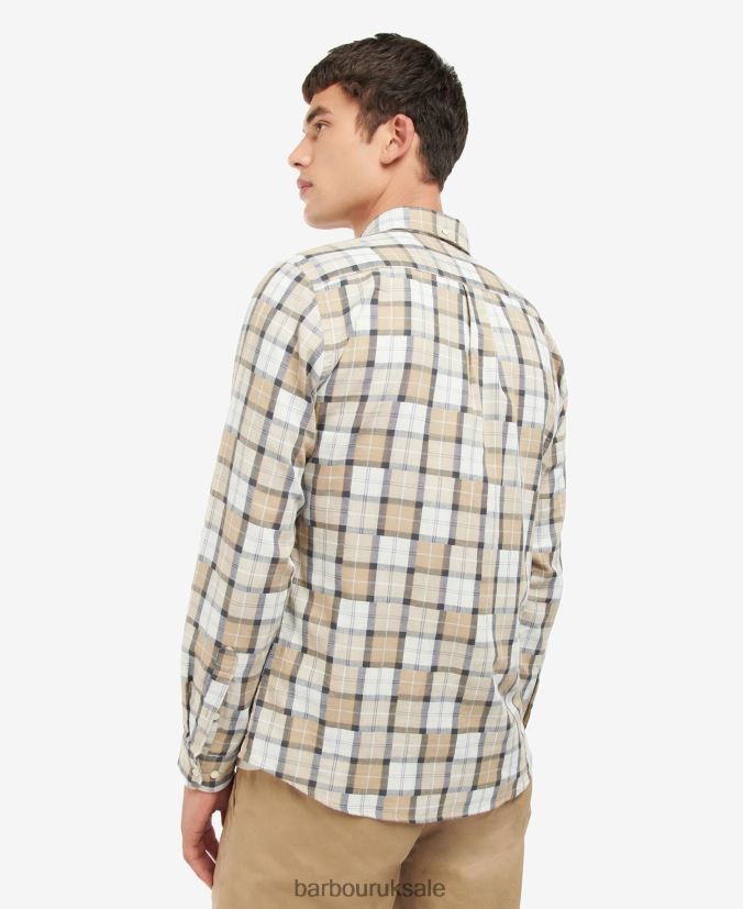 Tartan Patch Tailored Shirt Barbour Men R08LB6480 Clothing Amble Sand