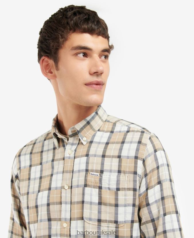 Tartan Patch Tailored Shirt Barbour Men R08LB6480 Clothing Amble Sand