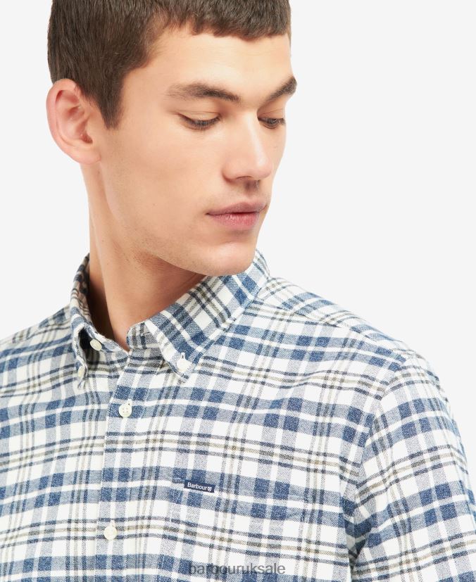 Waldon Tailored Shirt Barbour Men R08LB6424 Clothing Mid Blue