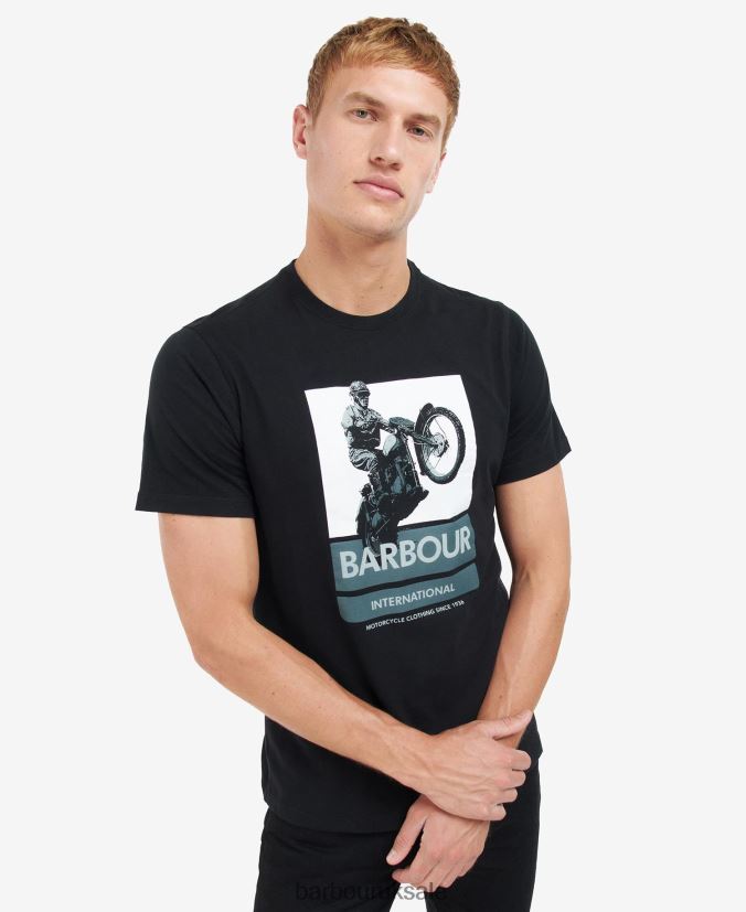 Archie Graphic-Print T-Shirt Barbour Men R08LB6893 Clothing Classic Black