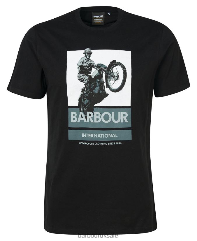 Archie Graphic-Print T-Shirt Barbour Men R08LB6893 Clothing Classic Black