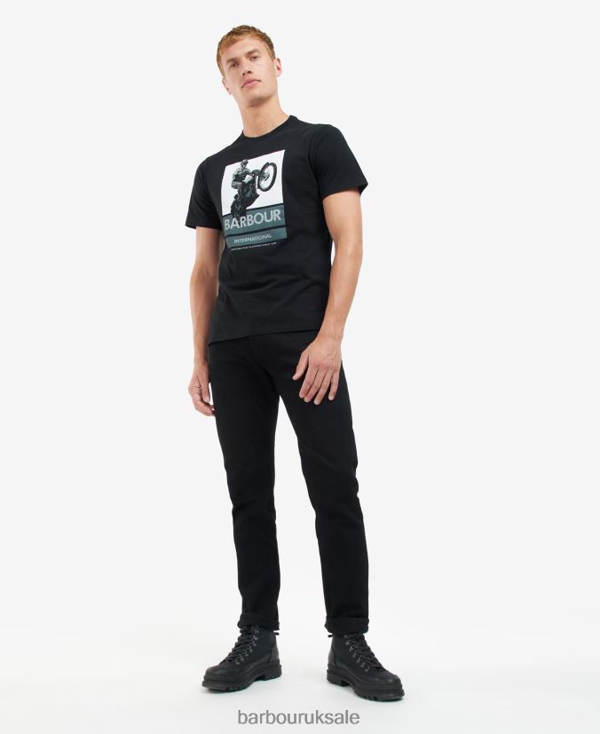Archie Graphic-Print T-Shirt Barbour Men R08LB6893 Clothing Classic Black