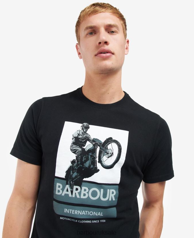 Archie Graphic-Print T-Shirt Barbour Men R08LB6893 Clothing Classic Black