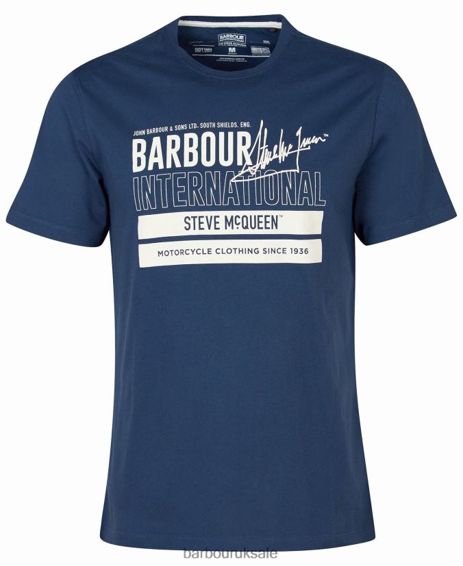 Barry Graphic T-Shirt Barbour Men R08LB6914 Clothing Insignia Blue
