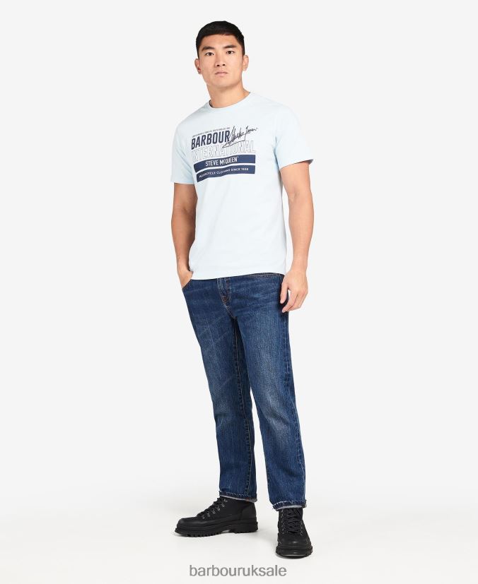 Barry Graphic T-Shirt Barbour Men R08LB6967 Clothing Insignia Blue