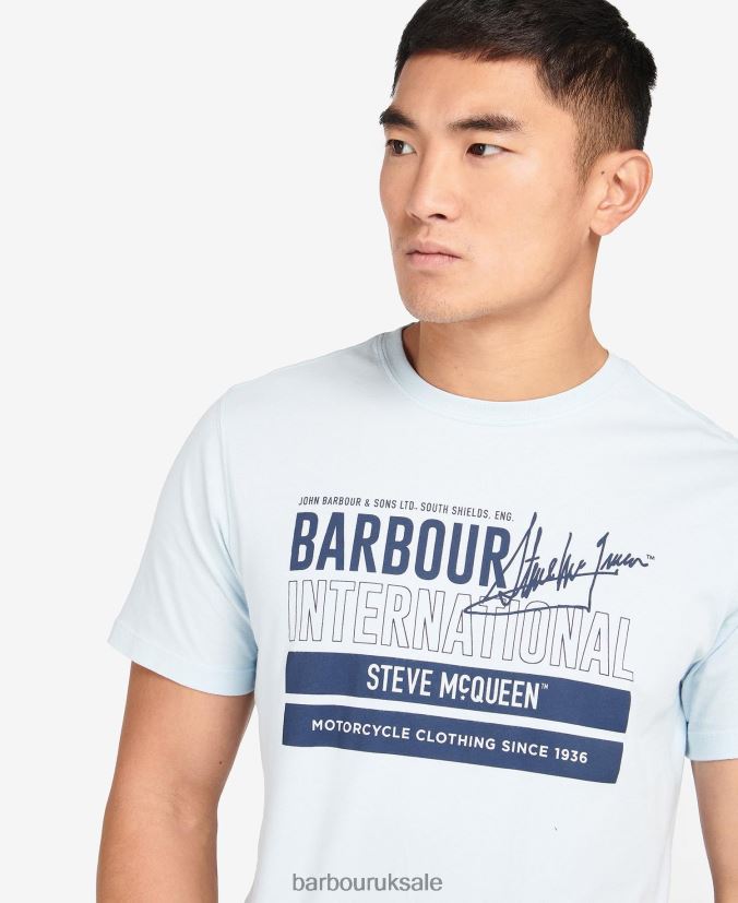 Barry Graphic T-Shirt Barbour Men R08LB6967 Clothing Insignia Blue