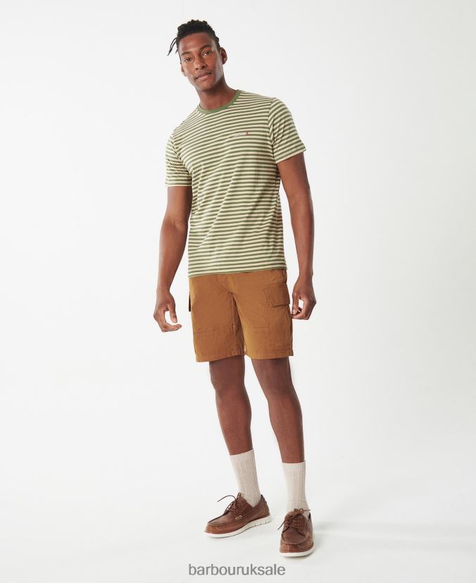 Bilting Stripe T-Shirt Barbour Men R08LB6746 Clothing Faded Orange