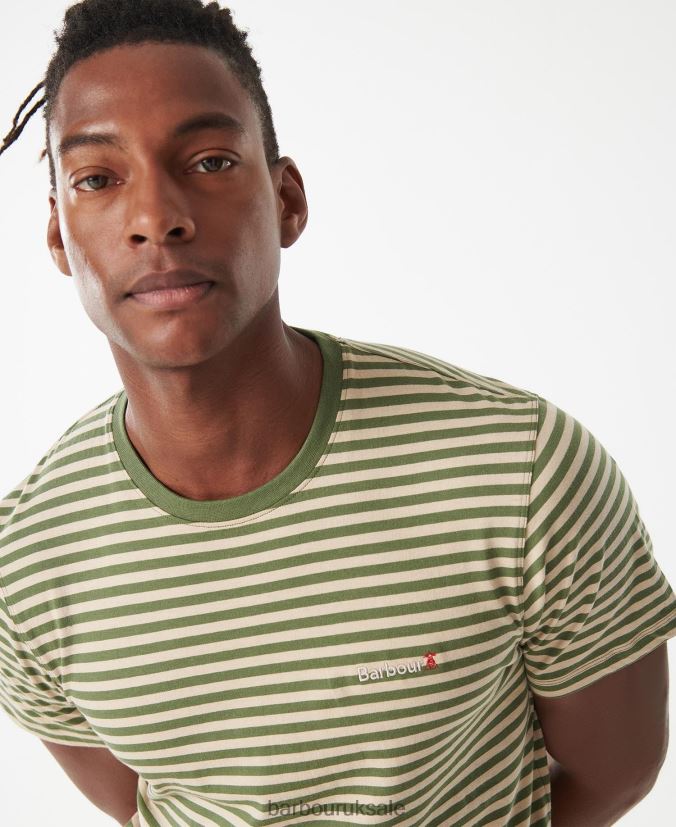 Bilting Stripe T-Shirt Barbour Men R08LB6746 Clothing Faded Orange