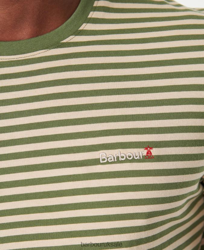 Bilting Stripe T-Shirt Barbour Men R08LB6746 Clothing Faded Orange