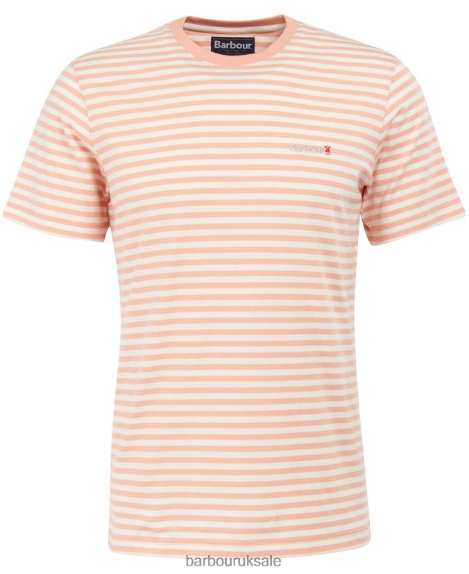 Bilting Stripe T-Shirt Barbour Men R08LB6957 Clothing Faded Orange