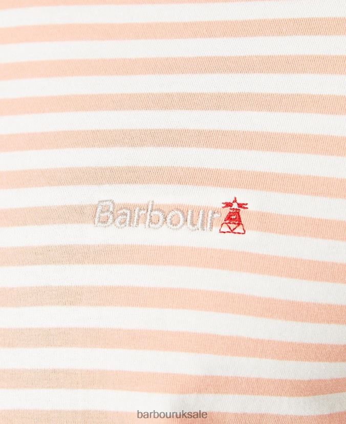 Bilting Stripe T-Shirt Barbour Men R08LB6957 Clothing Faded Orange