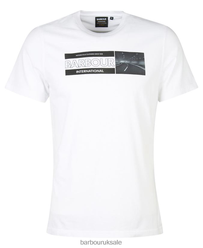 Bracket Graphic-Print T-Shirt Barbour Men R08LB6917 Clothing Classic White