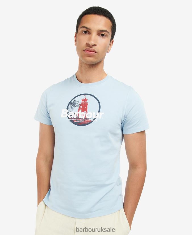 Break Graphic-Print T-Shirt Barbour Men R08LB6942 Clothing Blue Fog