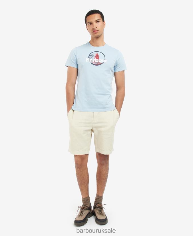 Break Graphic-Print T-Shirt Barbour Men R08LB6942 Clothing Blue Fog