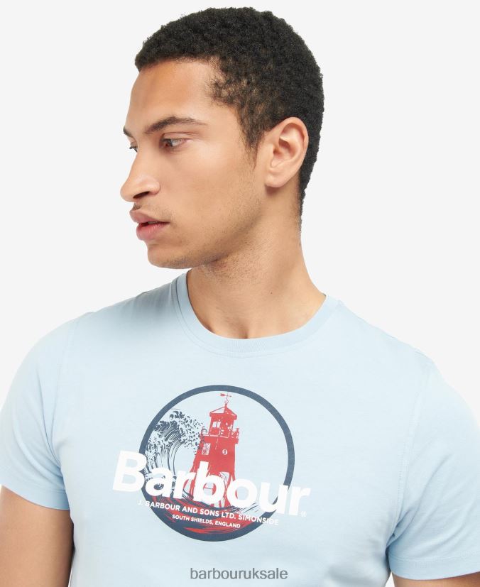 Break Graphic-Print T-Shirt Barbour Men R08LB6942 Clothing Blue Fog
